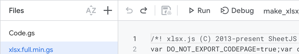 xlsx.full.min.gs in Apps Script