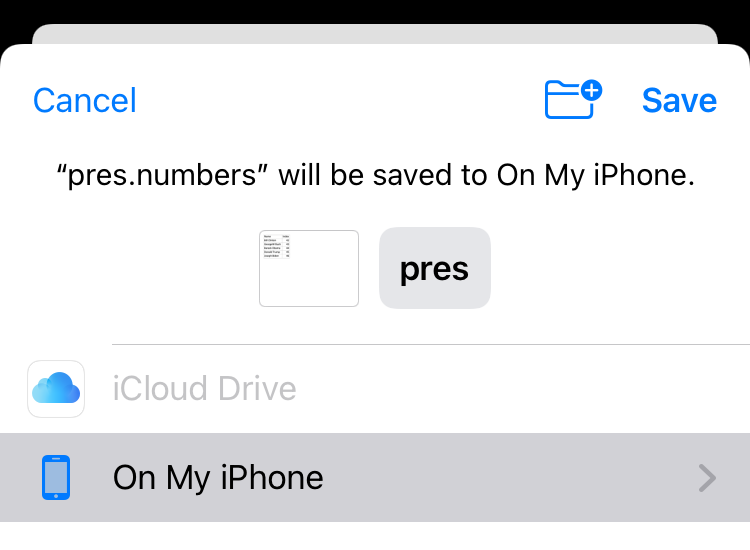 save file iOS