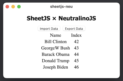 SheetJS NeutralinoJS MacOS screenshot