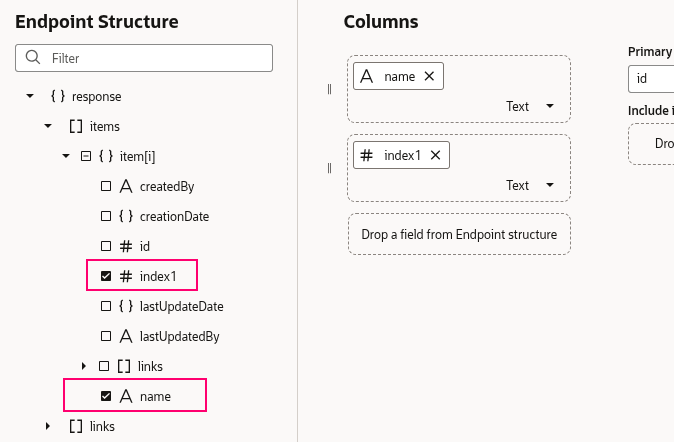 Bind columns to field name and index1